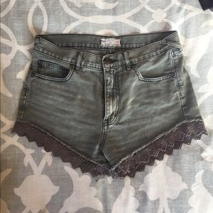 Free people grey jean shorts